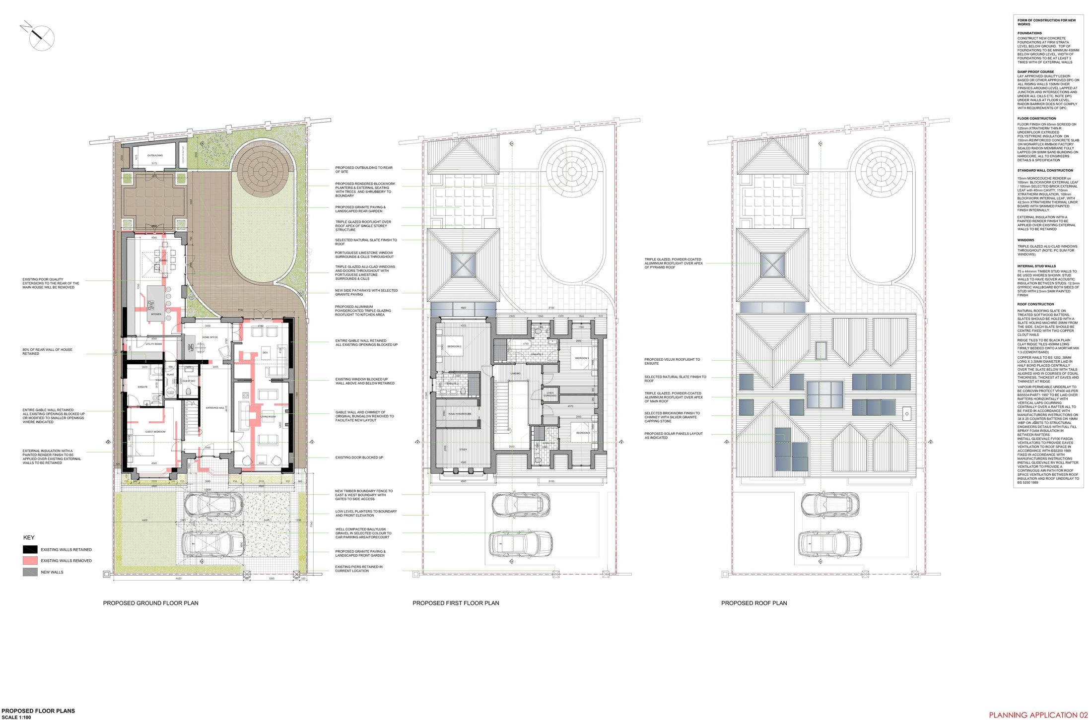 23136 PA2_03-01 Proposed Ground Floor, First Floor and Roof Plans-1