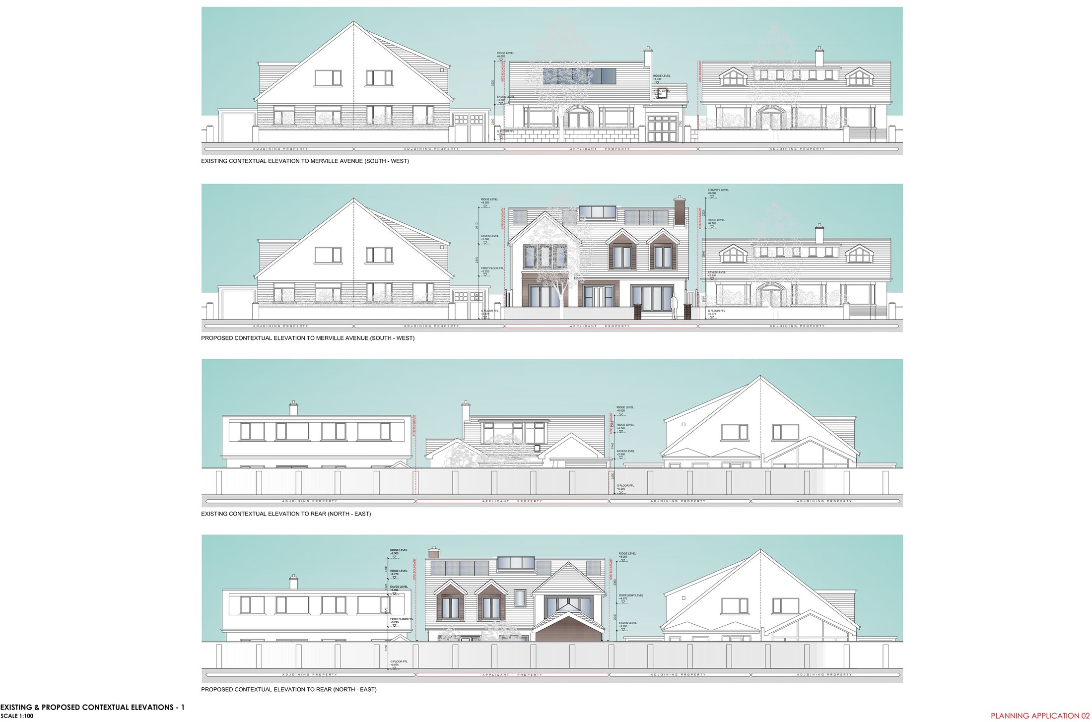 23136 PA2_04-01 Existing & Proposed Contextual Elevations 1 – Front & Rear_page-0001