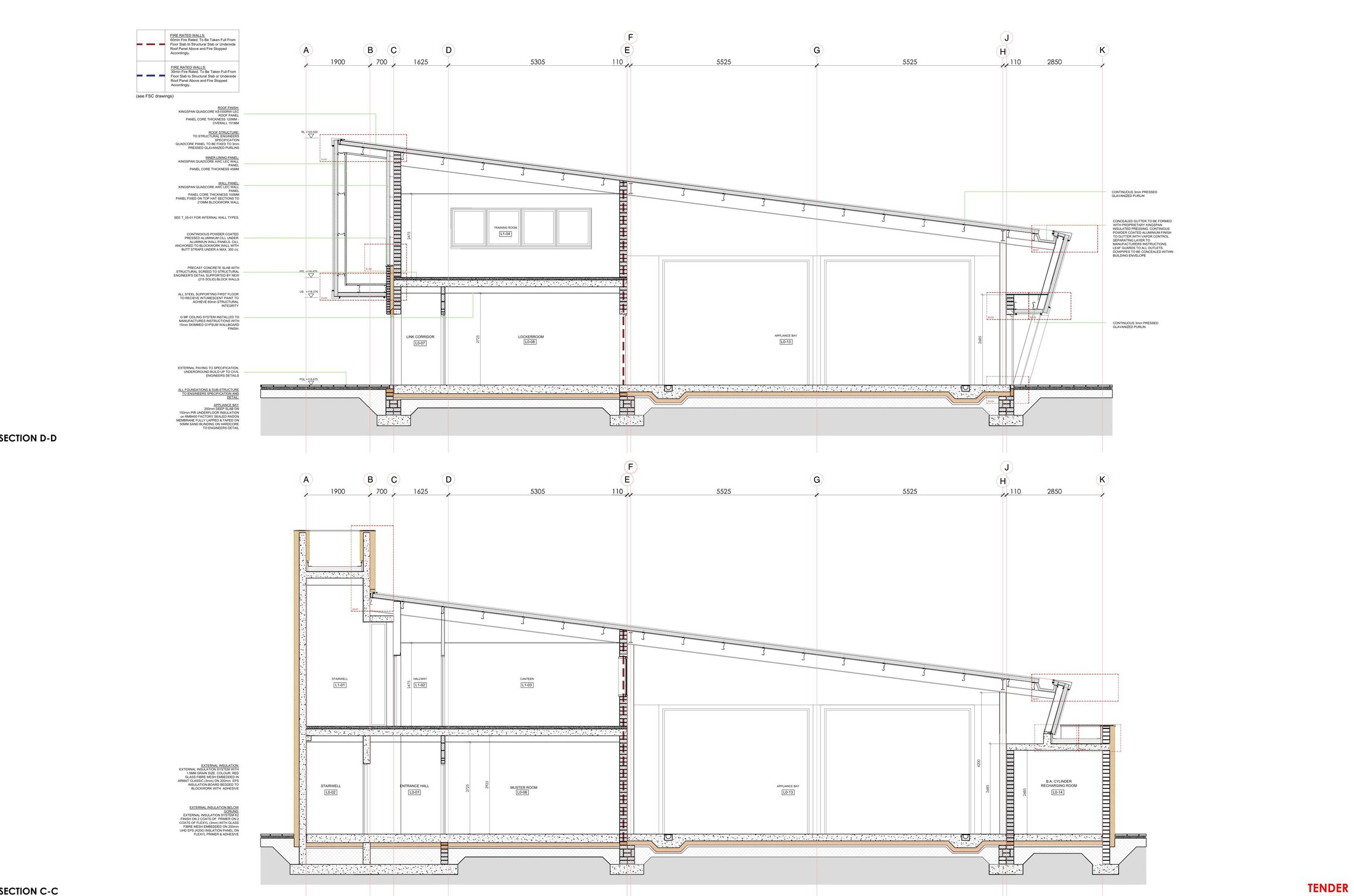 W370-NODE-BG-XX-DR-A-T_03-05B Sections C-C and D-D-1
