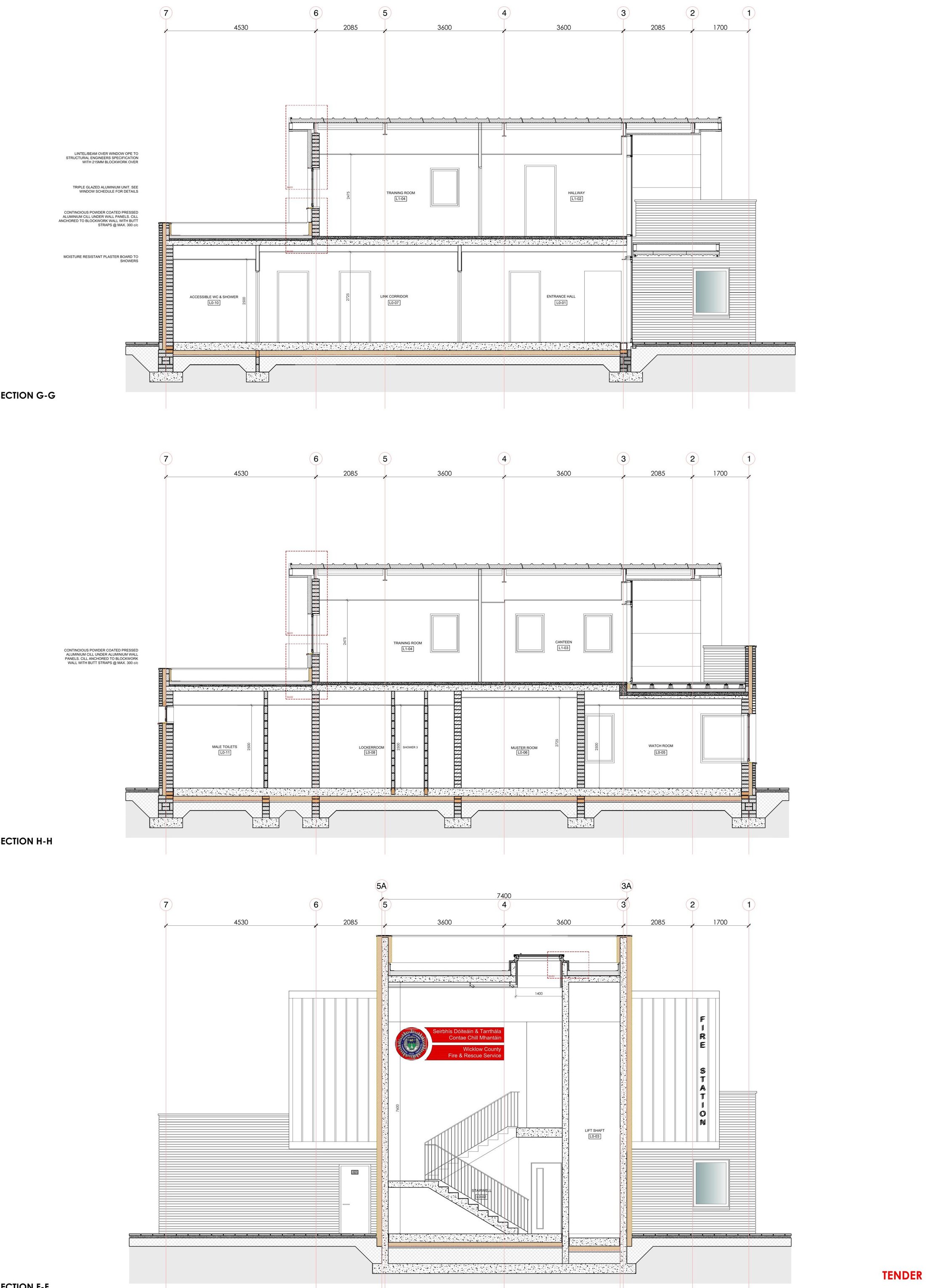 W370-NODE-BG-XX-DR-A-T_03-07D Sections F-F - G-G and H-H-1